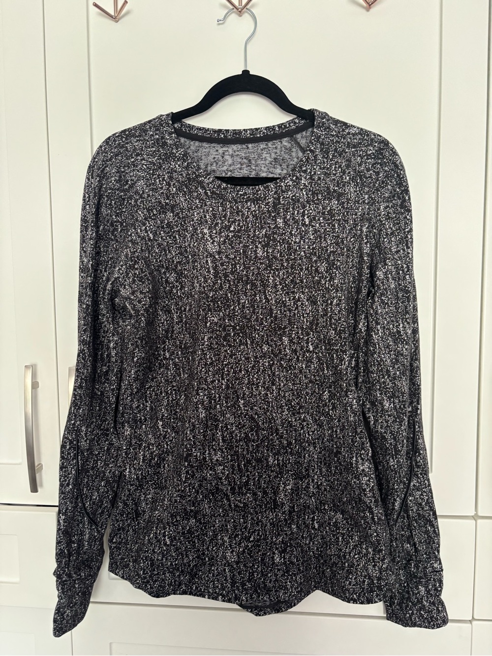 lululemon athletica Black & White Marled Crewneck Sweater